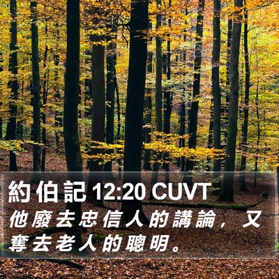 約 伯 記 12:20 CUVT Bible Verse Image