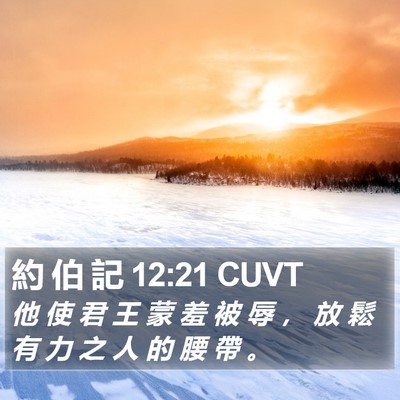 約 伯 記 12:21 CUVT Bible Verse Image