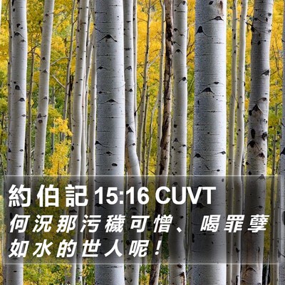 約 伯 記 15:16 CUVT Bible Verse Image