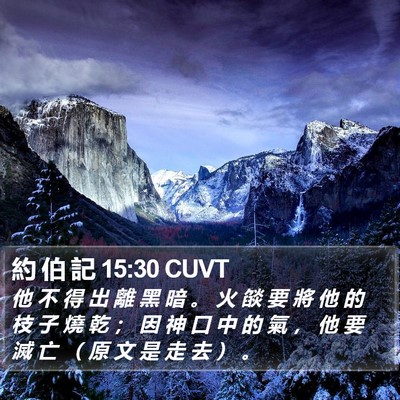 約 伯 記 15:30 CUVT Bible Verse Image