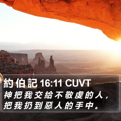 約 伯 記 16:11 CUVT Bible Verse Image