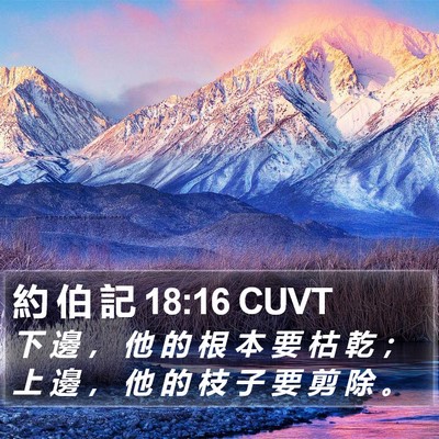 約 伯 記 18:16 CUVT Bible Verse Image