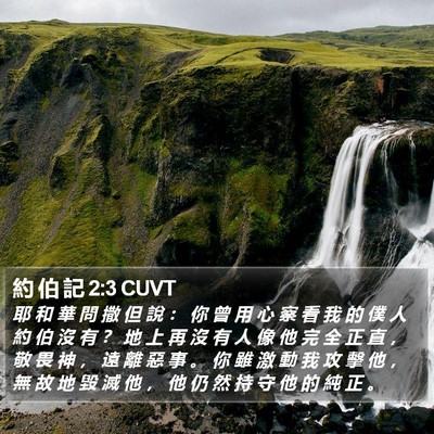 約 伯 記 2:3 CUVT Bible Verse Image