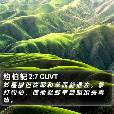 約 伯 記 2:7 CUVT Bible Verse Image