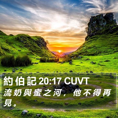 約 伯 記 20:17 CUVT Bible Verse Image
