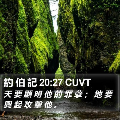 約 伯 記 20:27 CUVT Bible Verse Image