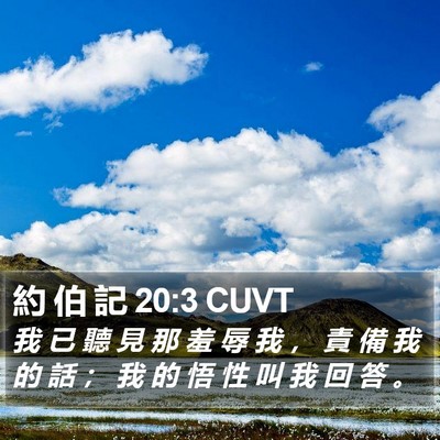 約 伯 記 20:3 CUVT Bible Verse Image