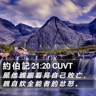 約 伯 記 21:20 CUVT Bible Verse Image