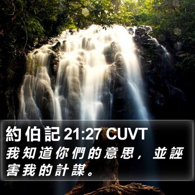 約 伯 記 21:27 CUVT Bible Verse Image