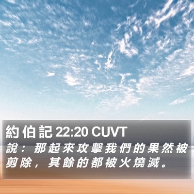 約 伯 記 22:20 CUVT Bible Verse Image