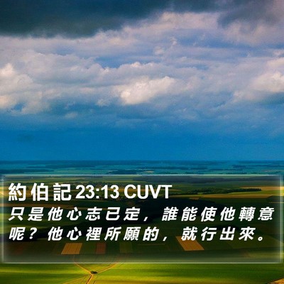 約 伯 記 23:13 CUVT Bible Verse Image