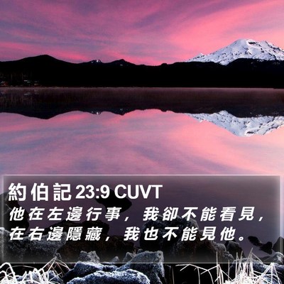 約 伯 記 23:9 CUVT Bible Verse Image