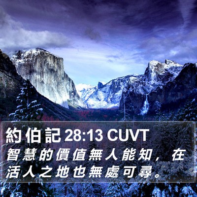 約 伯 記 28:13 CUVT Bible Verse Image