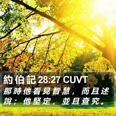 約 伯 記 28:27 CUVT Bible Verse Image