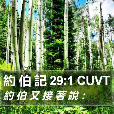 約 伯 記 29:1 CUVT Bible Verse Image