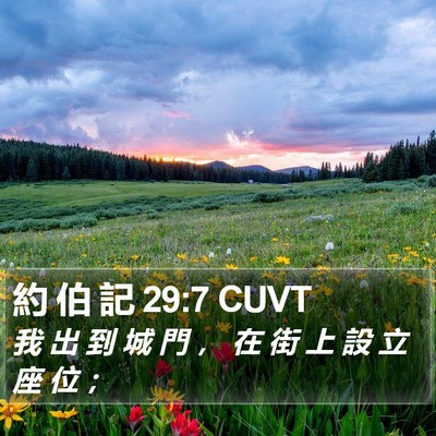 約 伯 記 29:7 CUVT Bible Verse Image