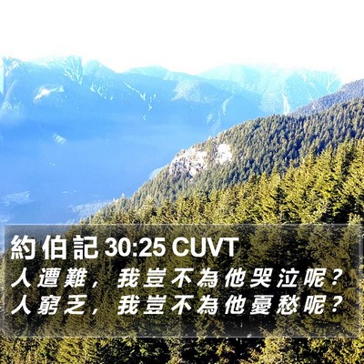 約 伯 記 30:25 CUVT Bible Verse Image