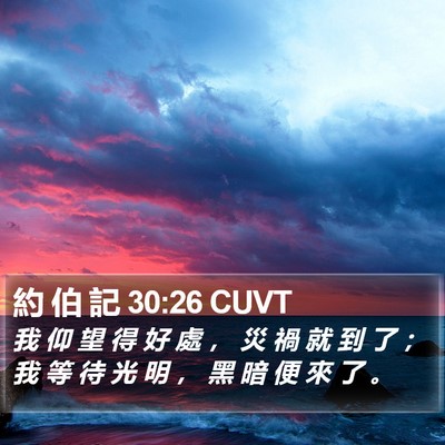 約 伯 記 30:26 CUVT Bible Verse Image