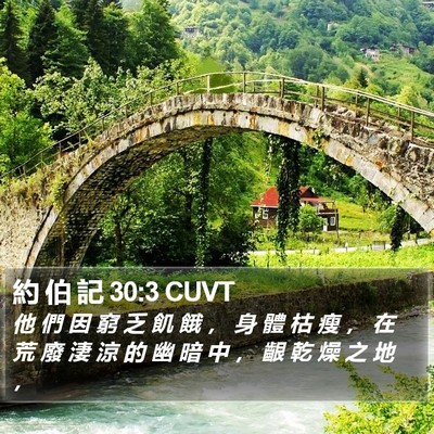 約 伯 記 30:3 CUVT Bible Verse Image