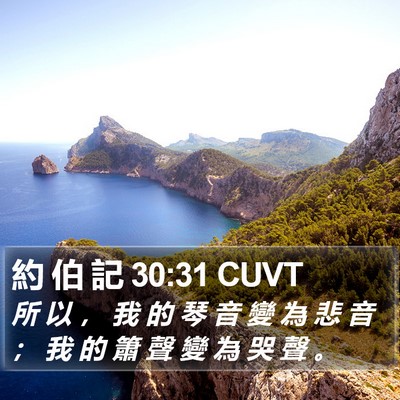 約 伯 記 30:31 CUVT Bible Verse Image