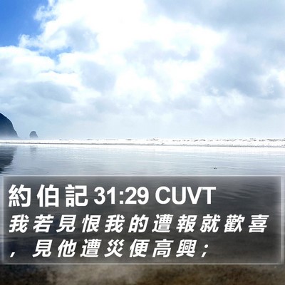 約 伯 記 31:29 CUVT Bible Verse Image