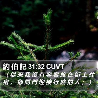約 伯 記 31:32 CUVT Bible Verse Image