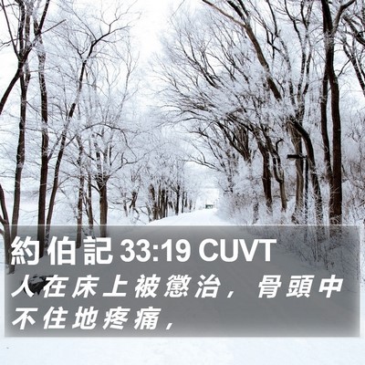 約 伯 記 33:19 CUVT Bible Verse Image