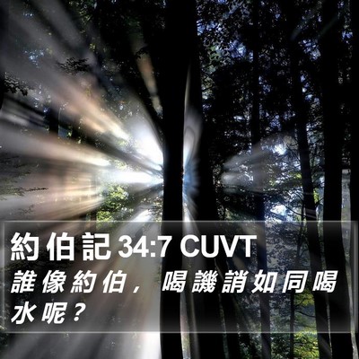 約 伯 記 34:7 CUVT Bible Verse Image