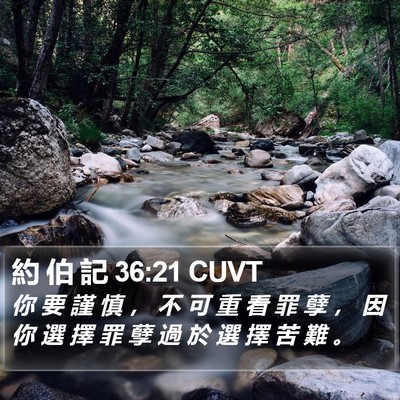 約 伯 記 36:21 CUVT Bible Verse Image