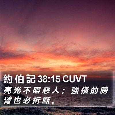 約 伯 記 38:15 CUVT Bible Verse Image