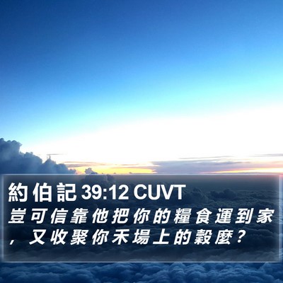 約 伯 記 39:12 CUVT Bible Verse Image