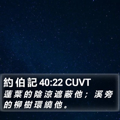 約 伯 記 40:22 CUVT Bible Verse Image