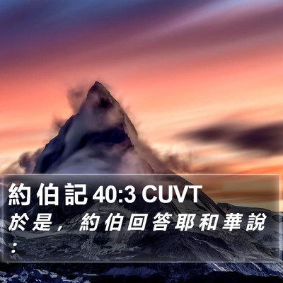 約 伯 記 40:3 CUVT Bible Verse Image
