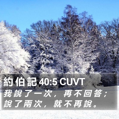 約 伯 記 40:5 CUVT Bible Verse Image