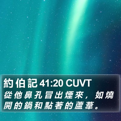 約 伯 記 41:20 CUVT Bible Verse Image