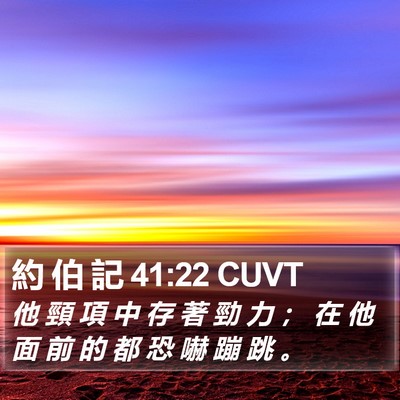約 伯 記 41:22 CUVT Bible Verse Image