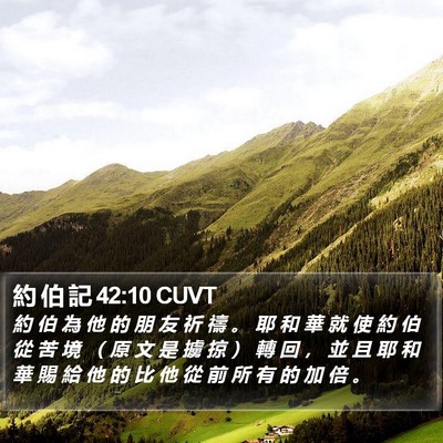 約 伯 記 42:10 CUVT Bible Verse Image