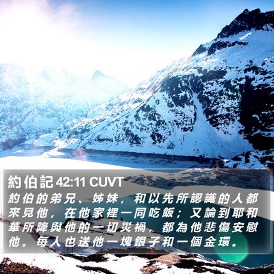 約 伯 記 42:11 CUVT Bible Verse Image