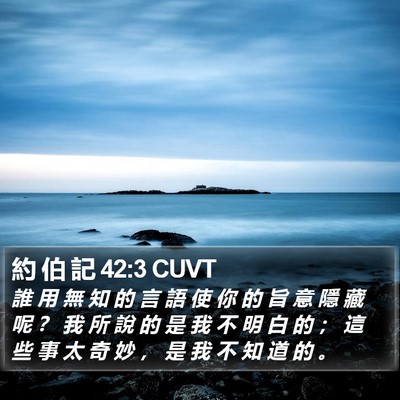 約 伯 記 42:3 CUVT Bible Verse Image