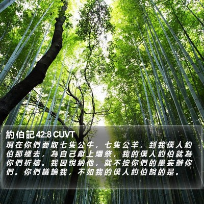 約 伯 記 42:8 CUVT Bible Verse Image