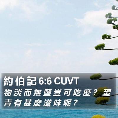 約 伯 記 6:6 CUVT Bible Verse Image