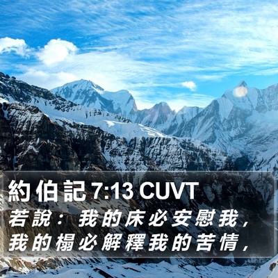 約 伯 記 7:13 CUVT Bible Verse Image