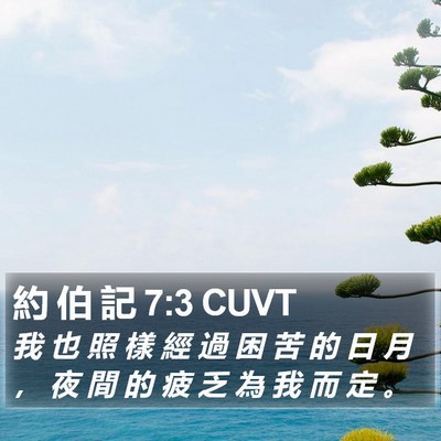 約 伯 記 7:3 CUVT Bible Verse Image