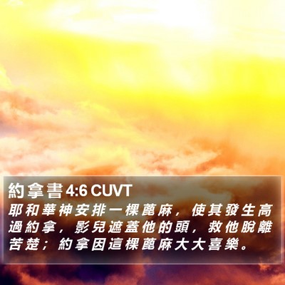 約 拿 書 4:6 CUVT Bible Verse Image