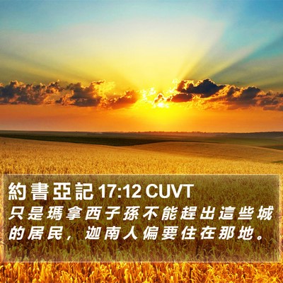 約 書 亞 記 17:12 CUVT Bible Verse Image