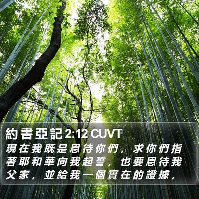 約 書 亞 記 2:12 CUVT Bible Verse Image