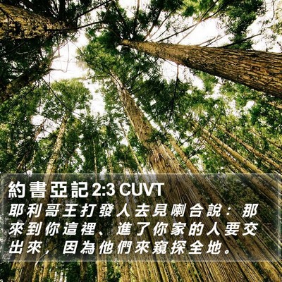 約 書 亞 記 2:3 CUVT Bible Verse Image