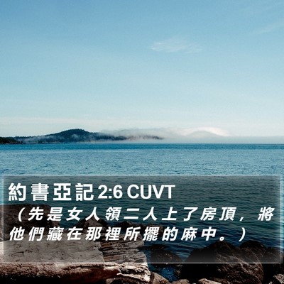 約 書 亞 記 2:6 CUVT Bible Verse Image
