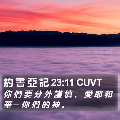 約 書 亞 記 23:11 CUVT Bible Verse Image