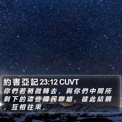 約 書 亞 記 23:12 CUVT Bible Verse Image